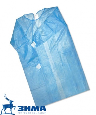 картинка Халат процедурный белый (рукава на манжетах) до 110 см (1 шт/1уп) от Торговой Компании "Зима"