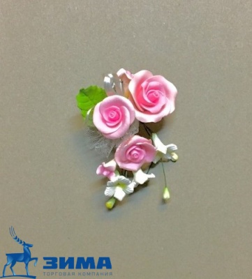 картинка Цветочная ветка из сахарной мастики Малая РОЗОВАЯ 9077 от Торговой Компании "Зима"