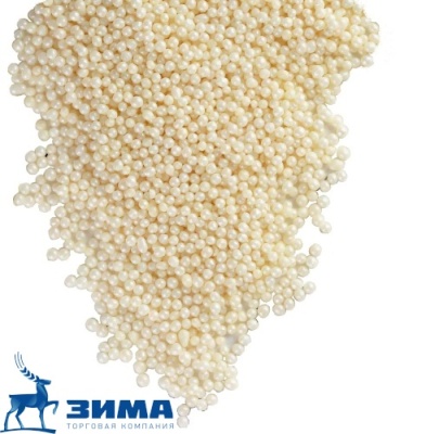 картинка ДРАЖЕ ЗЕРНОВОЕ взорванные зерна риса в цветной глазури СЕРЕБРО 2-5 мм (уп1,5 кг)# 101 от Торговой Компании "Зима"