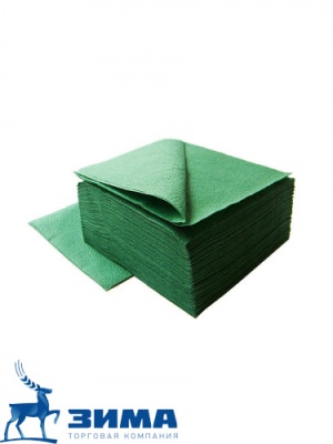 картинка Салфетки бумажные 23х23 см (зеленые 1-слойная 1/400) от Торговой Компании "Зима"