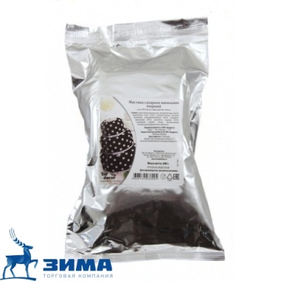 картинка Мастика сахарная ванильная черная (0,6 кг) Деко-Про tp36005 от Торговой Компании "Зима"