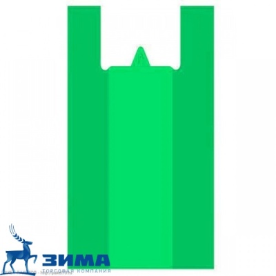 картинка Пакет "Майка" ПНД 30*53+7,5 17мкм зеленый 100 шт АСС-полимер от Торговой Компании "Зима"