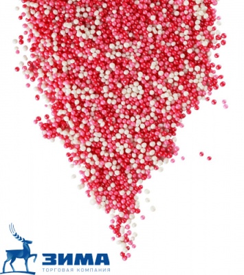 картинка Драже сахарное БИСЕР ЦВЕТНОЙ розовый,красный,серебро (пакет 1 кг) # 426 от Торговой Компании "Зима"