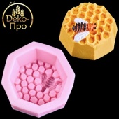 7680.Молд силиконовый Соты + пчела (73x73x37мм)
