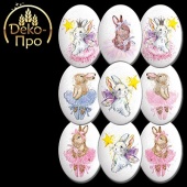 61274.Сах. фигурки Медальоны Зайчики (35x25мм)