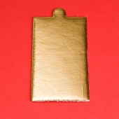 65250. Подложка картон.прямоуг.с ручкой 9х5 см золото (пакет...