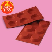 1336 Форма силиконовая, ТАРТАЛЕТКА, 6фигур d70хh20