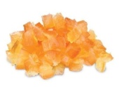 84075. Фрукты засахаренные кубиками 4х4 Апельсин (коробка 5 кг).