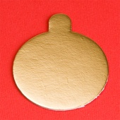 65247. Подложка картон.круг.с ручкой 7 см золото (пакет 200 шт)