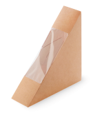 OSQ Упаковка коробка для сэндвичей 130х130х40 с окном крафт-бел SANDWICH 40 (500 шт) (1)