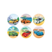 Картинки вафельные МАШИНКИ, d145мм, 30 шт tp35893