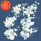 14249 Цветочная ветка из сахарн.мастики Большая БЕЛАЯ В02