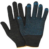 Перчатки  хб с напылением ЧЕРНЫЕ (10 пар20 уп) 5 нитки Перчатки  хб с напылением ЧЕРНЫЕ (10 пар20 уп) 5 нитки