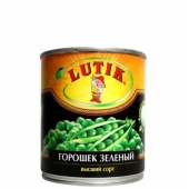 Зеленый горошек 425 мл  Lutik (упаковка 12 шт)