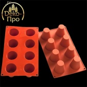 1354 Форма силиконовая ЦИЛИНДР, 8 фигур d55хh60 1354 Форма силиконовая ЦИЛИНДР, 8 фигур d55хh60