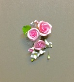 9077 Цветочная ветка из сахарн.мастики Малая РОЗОВАЯ