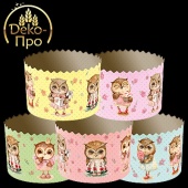 Форма бум. для кулич d90xh90 СОВУШКИ (2000 шт) pmK9090cSOV