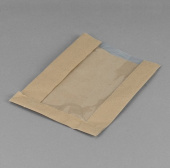 Пакет бумажный 330х200х90мм КРАФТ бп,с окном 95 мм (2500 шткор)