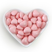 AI17070 Драже сахарное-розовые сердца мини с шоколадом (1..