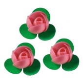 26115R. Вафельный цветок Розочка розовая (короб 200 шт)