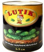 ОГУРЦЫ 3100 мл. (6-9см) маринованные Lutik (упаковка 6 шт)