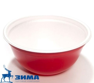 картинка Миска под суп 500 мл вспененая красная (480 шт) от Торговой Компании "Зима"