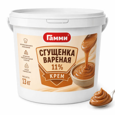 картинка СГУЩЕНКА ВАРЕНАЯ 11% КРЕМ (Гамми), ведро 13 кг от Торговой Компании "Зима"