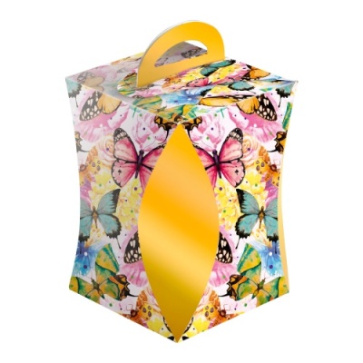 картинка Коробка для кулича d 90 мм БАБОЧКИ ЦВЕТНЫЕ (200 шт ) 47229 от Торговой Компании "Зима"