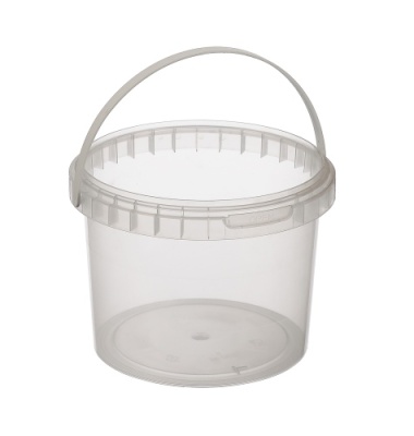 картинка Ведро п/п пищевое 1,0 л ПРОЗРАЧНОЕ с крышкой  (40 шт)  от Торговой Компании "Зима"