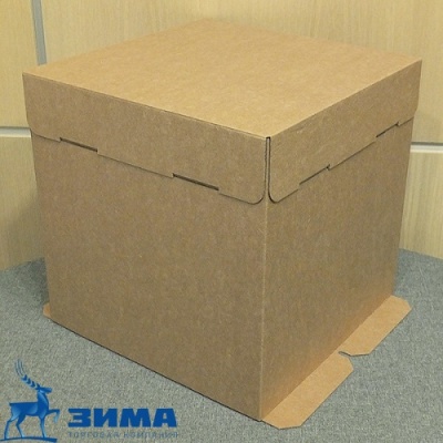 картинка Коробка для  тортов БУРАЯ 45х45х50 от Торговой Компании "Зима"