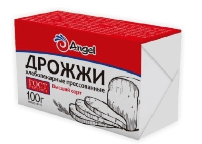 картинка Дрожжи прессованные 100 гр. "АНГЕЛ" (коробка 8 блоков по 1 кг по 0,100 гр ) от Торговой Компании "Зима"