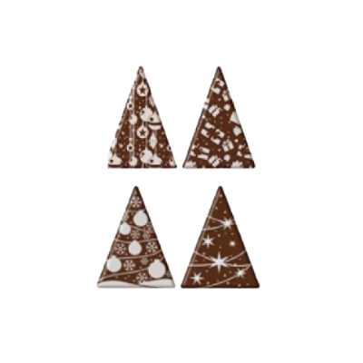 картинка Шоколадка из глазури ""Ель" Треугольник 33*45мм, белый 30шт на форме, 6 форм в уп. 64895*R  от Торговой Компании "Зима"