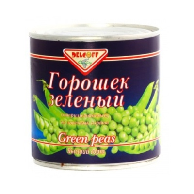 картинка Зеленый горошек 3100 г ж/б DELCOFF (упаковка 6 шт) от Торговой Компании "Зима"