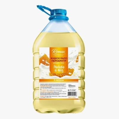 картинка Мыло жидкое RoMaX Перламутровое Мед с молоком 5 л 1/4шт от Торговой Компании "Зима"