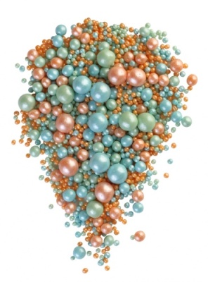 картинка ДРАЖЕ ЗЕРНОВОЕ взорванные зерна риса в цветной глазури ЖЕМЧУГ бирюза,персик,изумруд (уп 1,5 кг)# 241 от Торговой Компании "Зима"