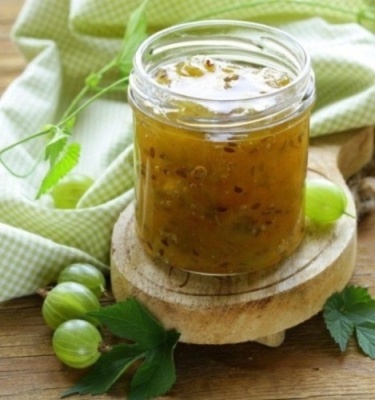 картинка Конфитюр деликатесный Крыжовник измельченный  (ведро 12,5 кг) от Торговой Компании "Зима"