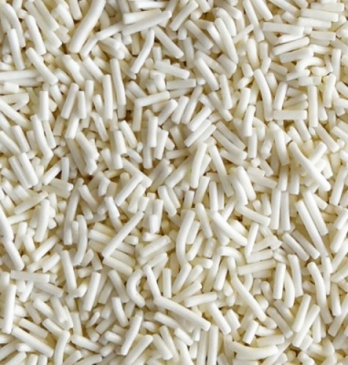 картинка Посыпка из белой глазури ШОК.ВЕРМИШЕЛЬ БЕЛАЯ (мешок 25 кг) 80052 от Торговой Компании "Зима"