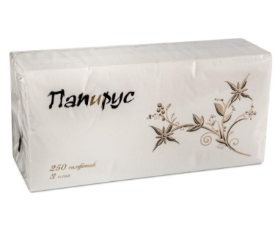 картинка Салфетка "Папирус"бел.33х33 см. 3-х сл.(250шт/6уп) от Торговой Компании "Зима"