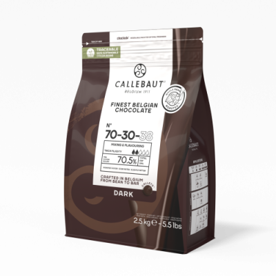 картинка Шоколад Callebaut горький какао 70.5% Каллеты 2,5 кг 70-30-38-RT-U71 от Торговой Компании "Зима"