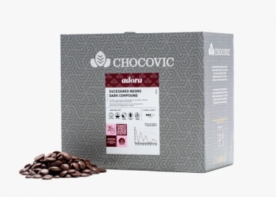 картинка Глазурь Chocovic тёмная Легкоплавкие диски 900CT/KG Adora уп 5 кг/шт ISD-Q1CHVC-94B от Торговой Компании "Зима"