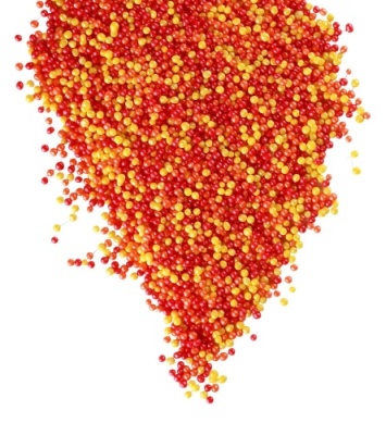 картинка Драже сахарное БИСЕР ЦВЕТНОЙ оранжевый,желтый,красный (пакет 1 кг) # 424 от Торговой Компании "Зима"