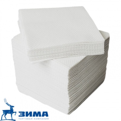 картинка Салфетки бумажные 23х23 см белые (упаковка 48 пачек) от Торговой Компании "Зима"