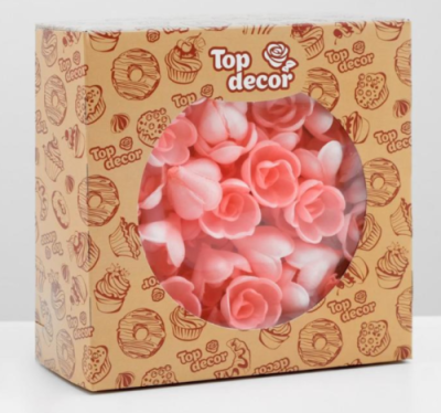картинка Вафельные РОЗЫ малые 145 шт розовые tp68303 от Торговой Компании "Зима"