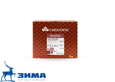 картинка Шоколад Chocovic темный Francisco. 55,1 % какао (коробка 5 кг) диски CHD-Q56CHCV-94B от Торговой Компании "Зима"