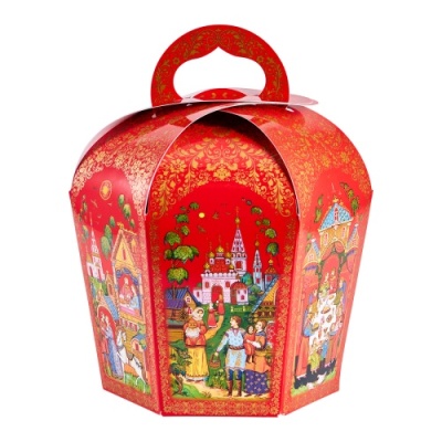 картинка Коробка для кулича d110 ПАЛЕХ красная (200 шт) 59485 от Торговой Компании "Зима"