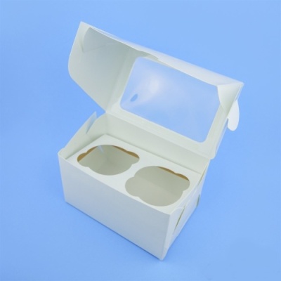 картинка Короб картонный под 2 капкейка с окном 100*160*100 (100 шт) от Торговой Компании "Зима"