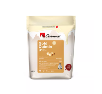 картинка Шоколад Carma белый Gold Quintin 31% какао, 1,5 кг/шт CHW-R118GOLDE6-Z71 от Торговой Компании "Зима"