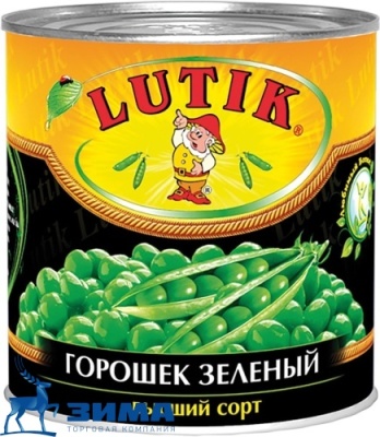 картинка Зеленый горошек 3000 г ж/б  Lutik (упаковка 4 шт) от Торговой Компании "Зима"