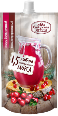 картинка Морс Брусничный концентрированный (bag-in-box 2 л) от Торговой Компании "Зима"