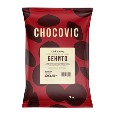 картинка Шоколад Chocovic БЕНИТО Белая шоколадная масса (аналог Sicao Белая) (уп 1 кг *10 шт) CHW-U25CHVC-69C от Торговой Компании "Зима"